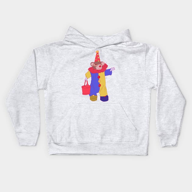 Mouse clown Kids Hoodie by annoyingarts